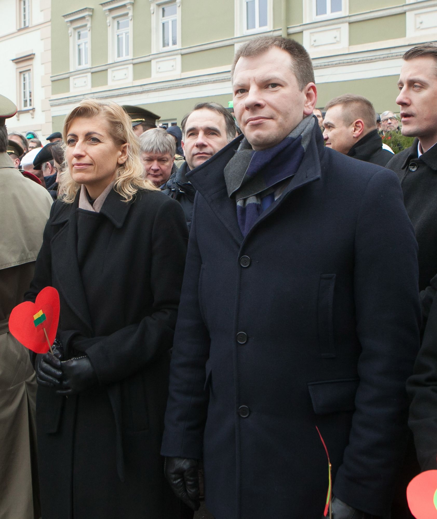 Finansų ministras Vilius Šapoka iškilmingoje vėliavų pakėlimo ceremonijoje. ELTA nuotrauka.
